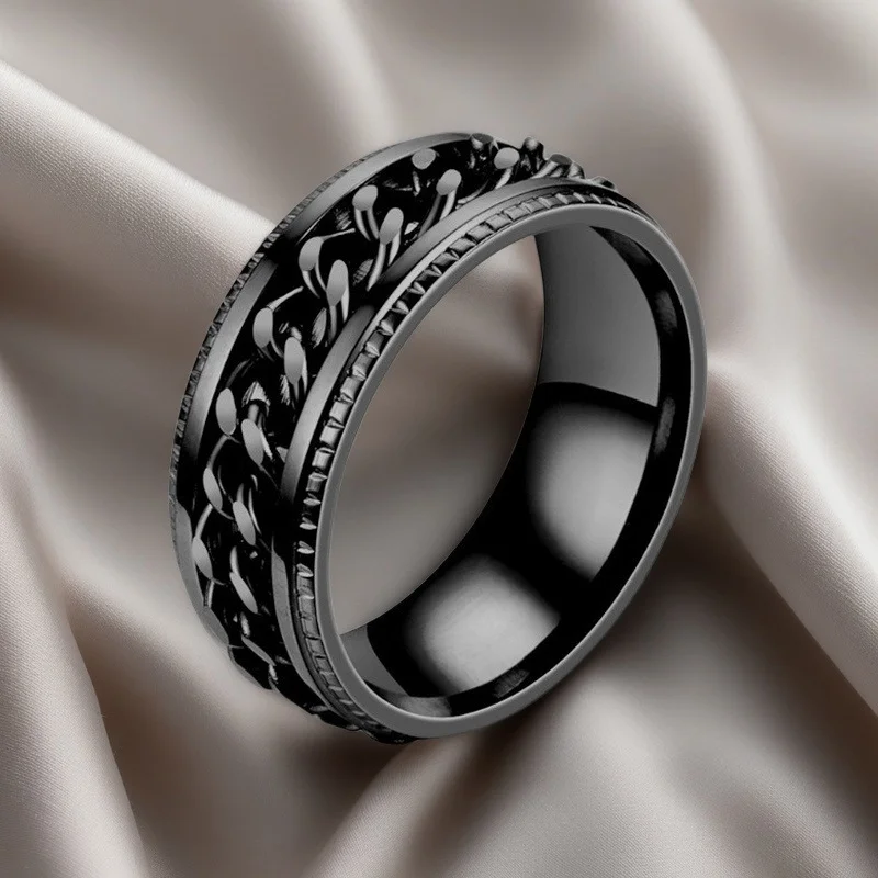 Men's Embossed All-Black Band
