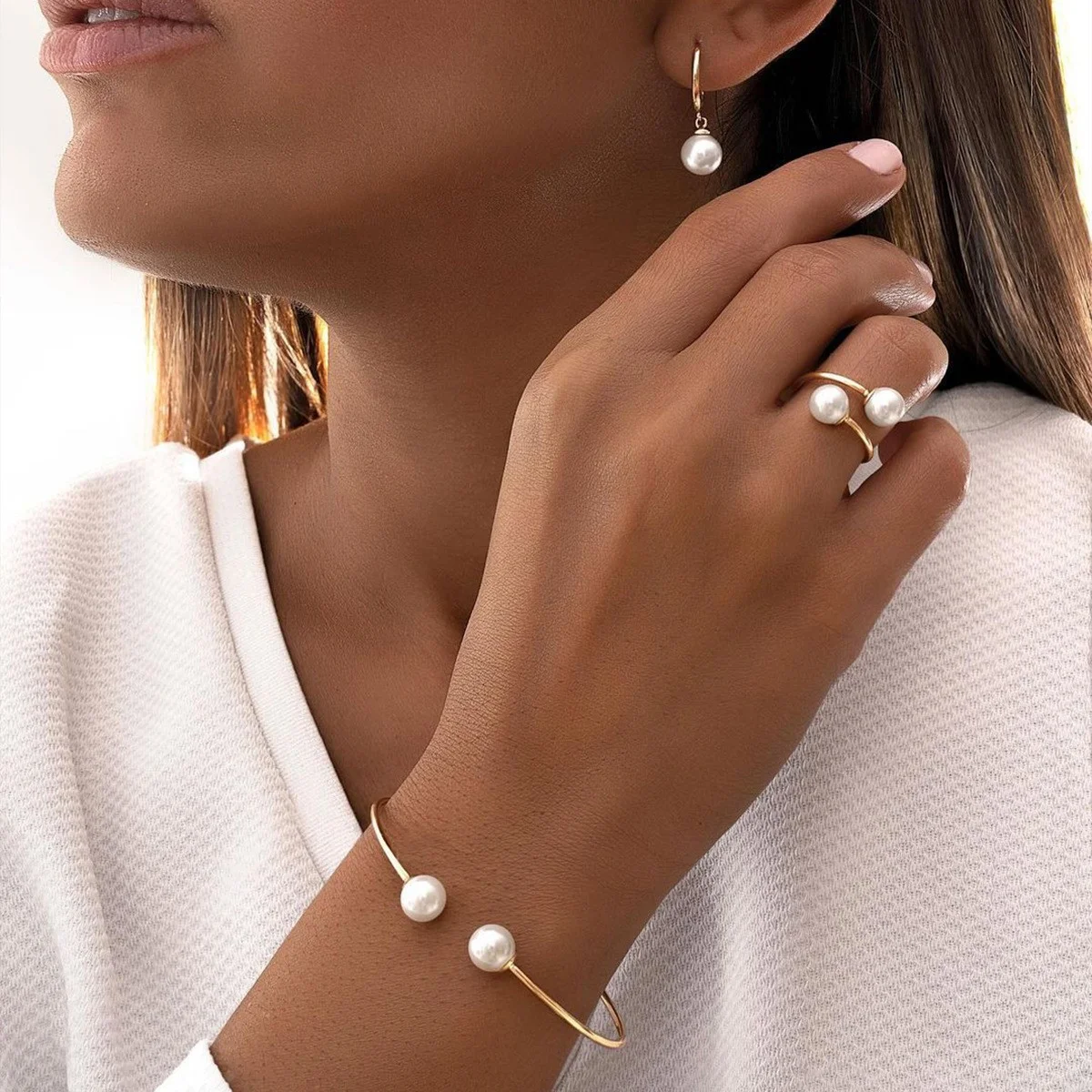 Dainty Pearl Drop Set (HB)