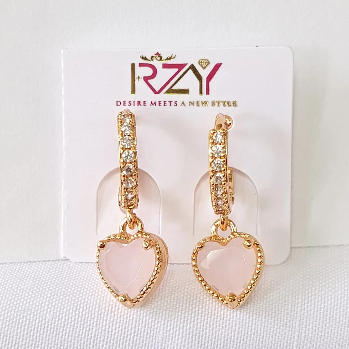 Heart Charm Hoops earrings, alternate product view 3