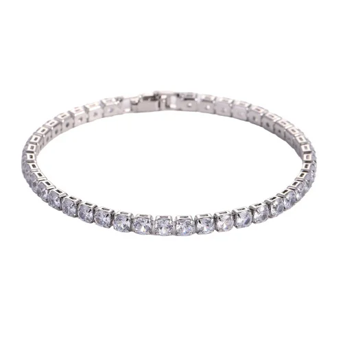 Minimalist Bar Bracelet with Zircon (silver)