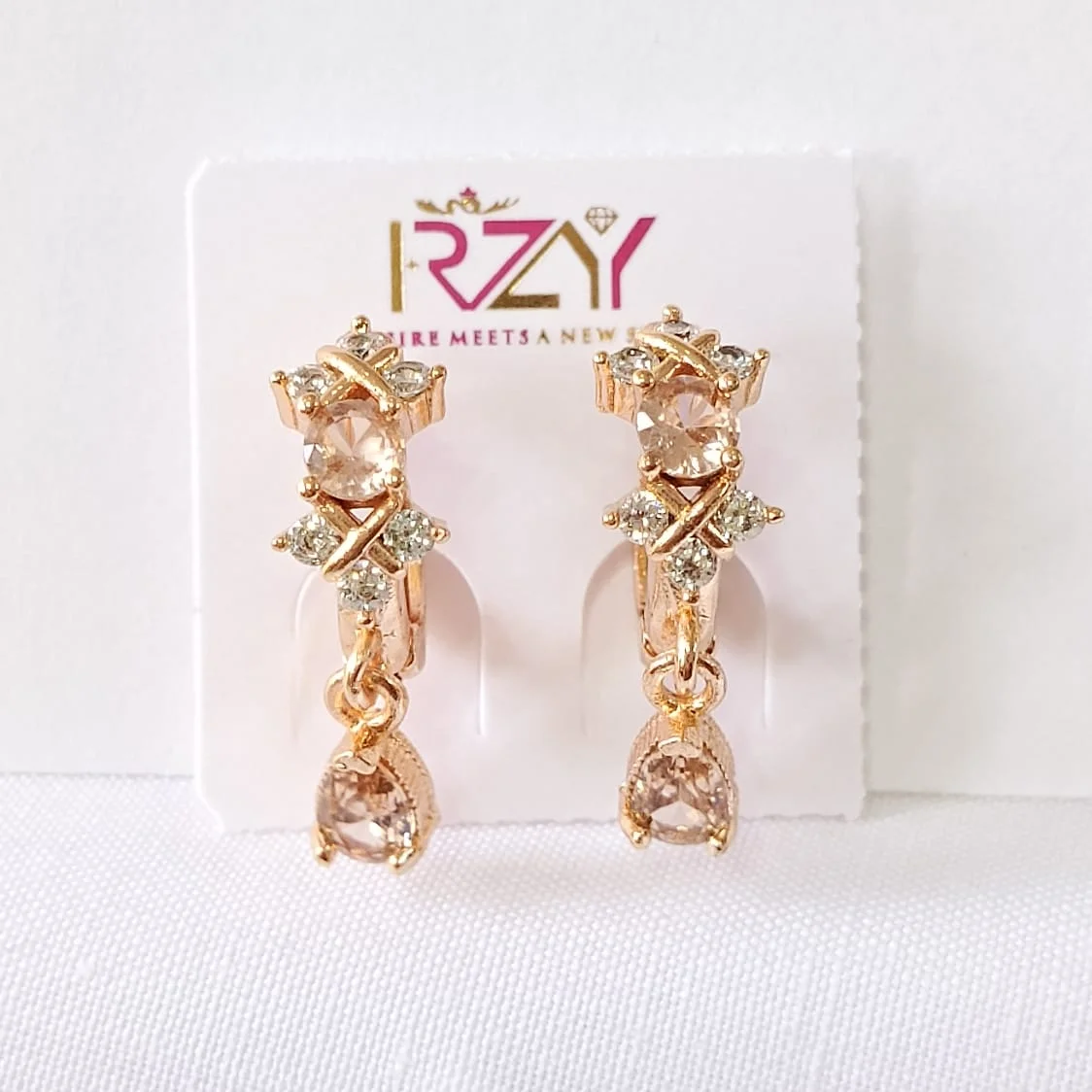 Crystal Drop Stud Earrings, alternate product view 5