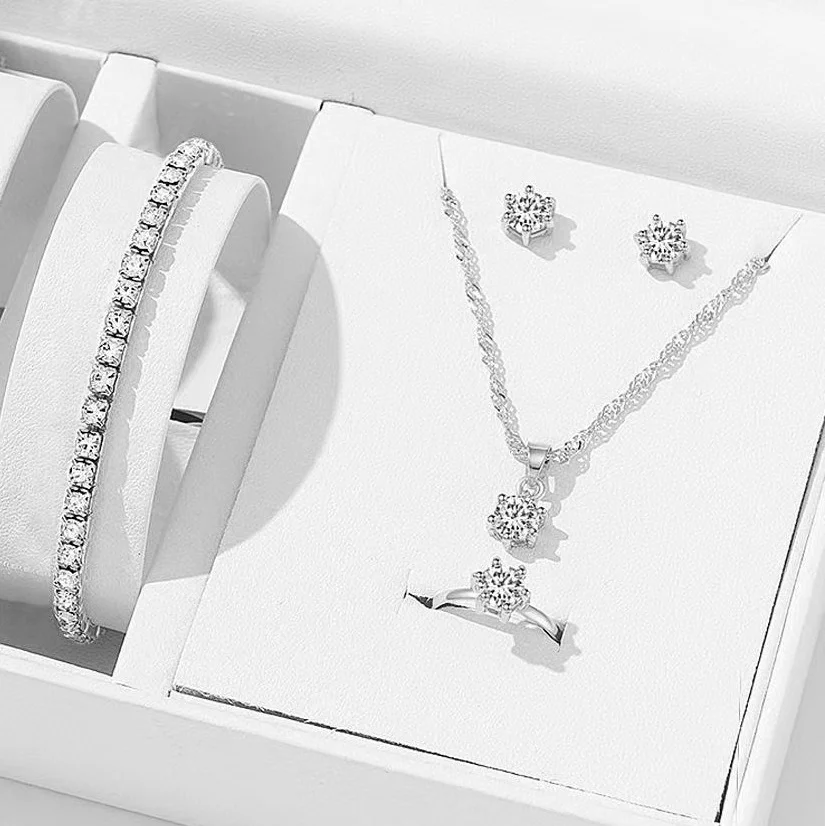 Silver Water-Ripple Chain Necklace