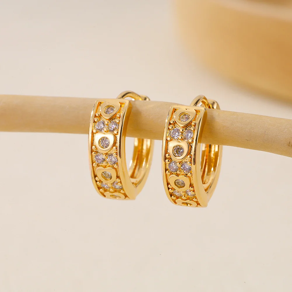 Gold Statement Zircon Hoops - Image 2