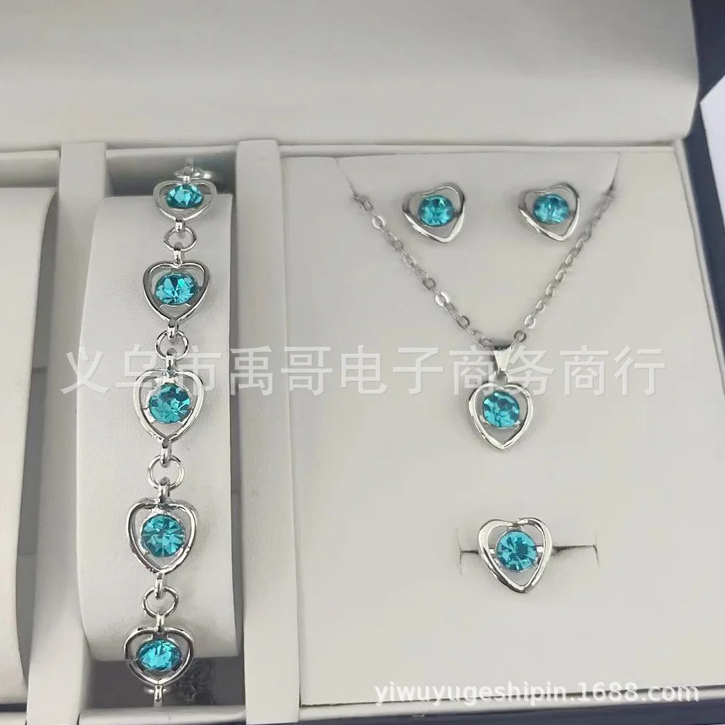 Crystal Heart Sparkle Set - Light Blue