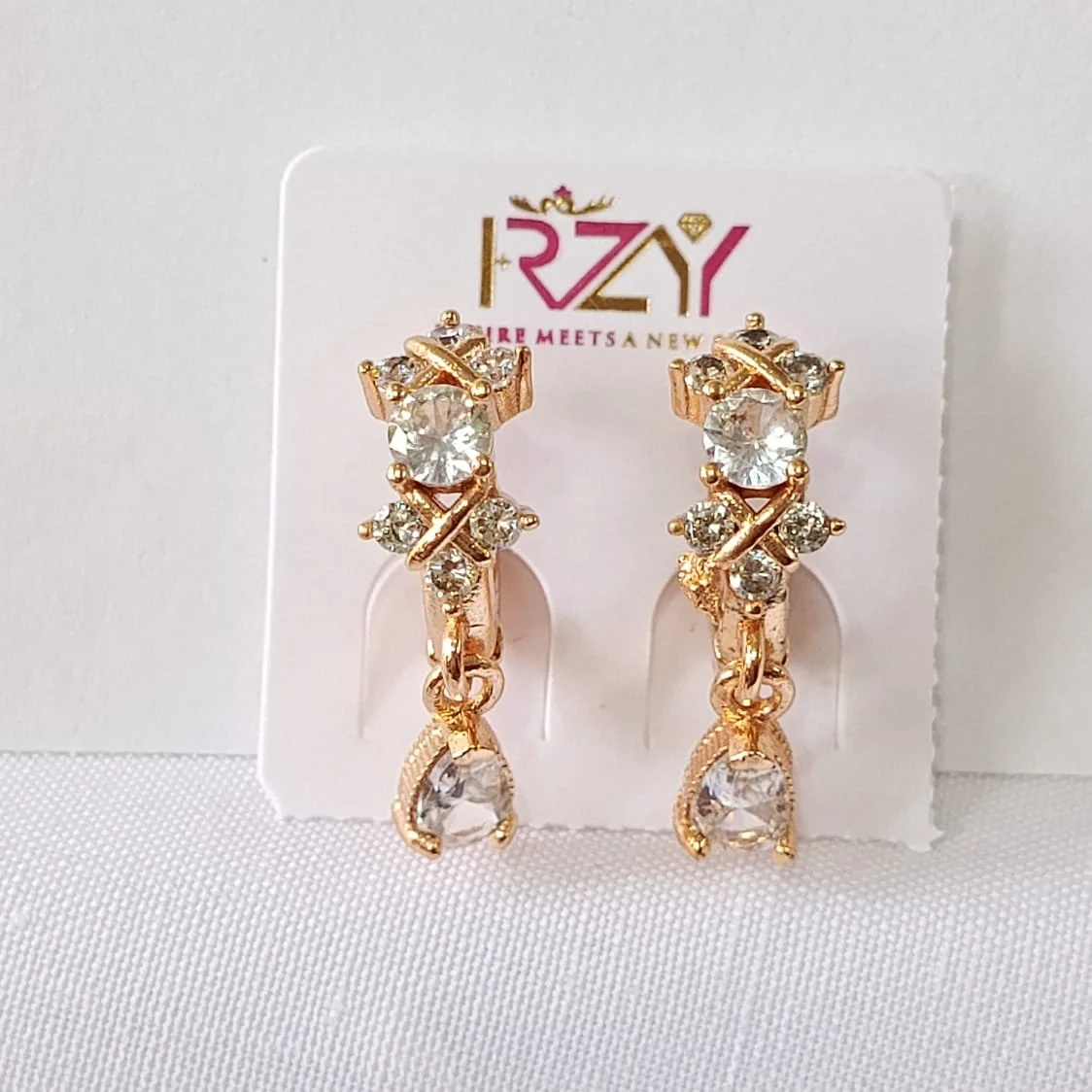 Crystal Drop Stud Earrings, alternate product view 6