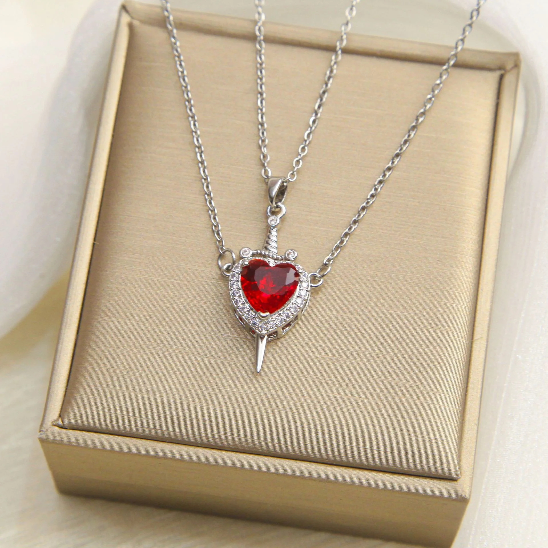 Zircon Waterproof Chain Pendant necklace, alternate product view 4