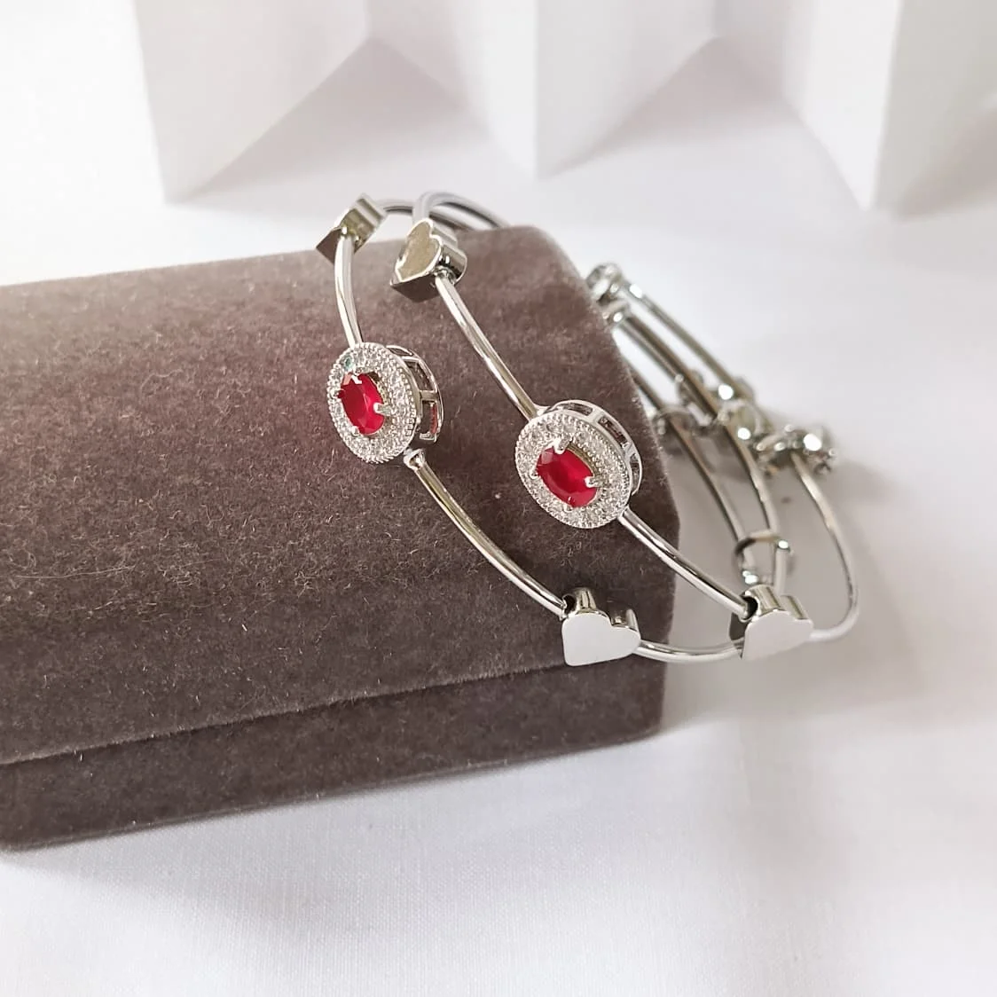 Crimson & Midnight Elegance Bangles, alternate product view 2