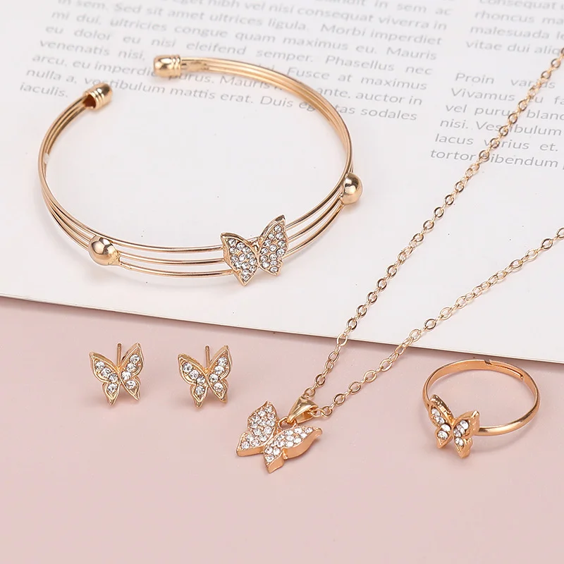 Golden Butterfly Bangle Set