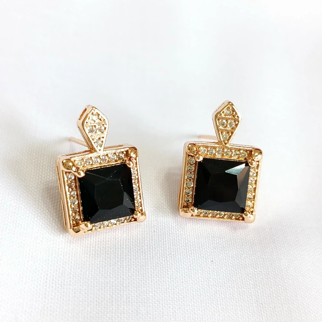 Square Halo Crystal Stud earrings, alternate product view 2