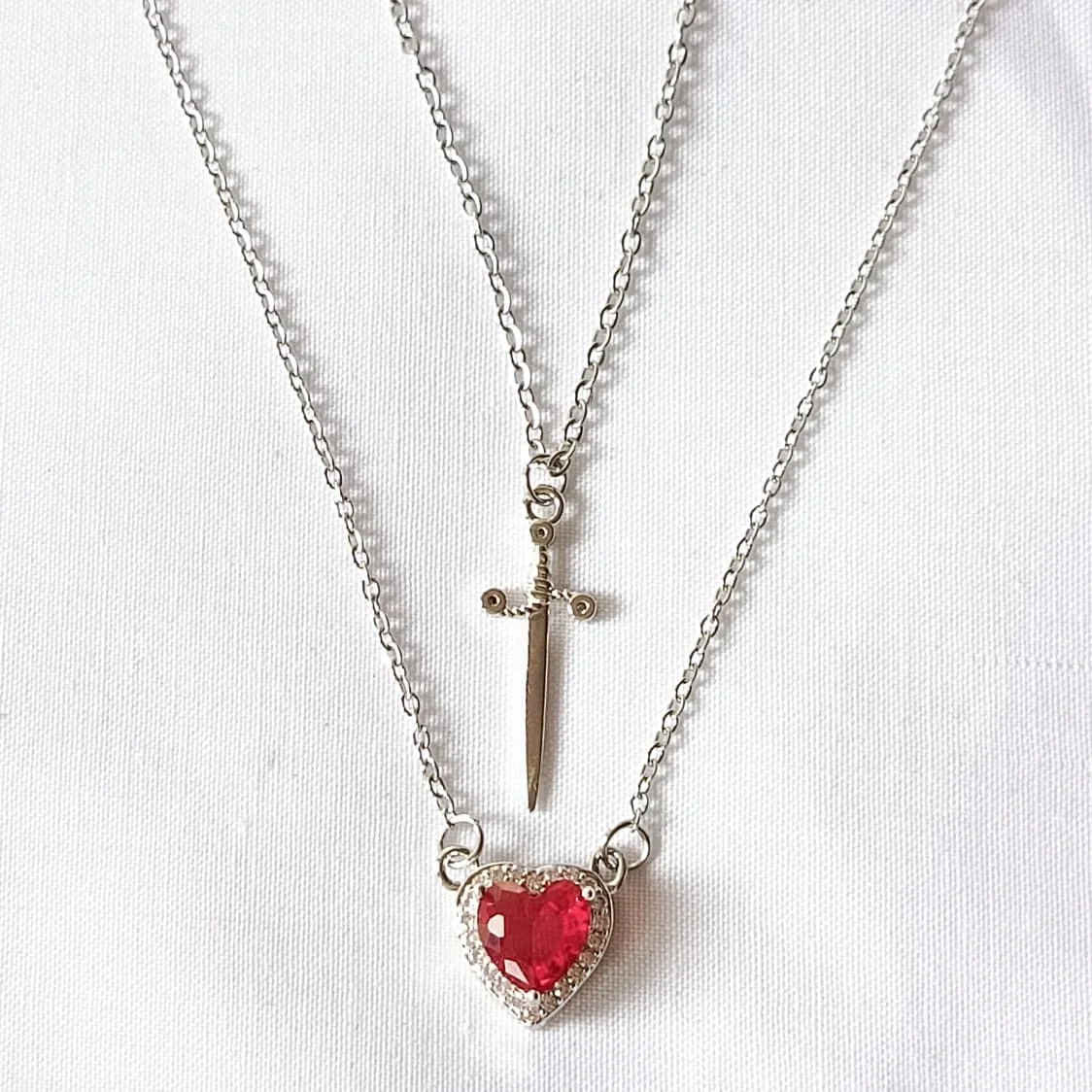 Heart & Sword Necklace - Image 1