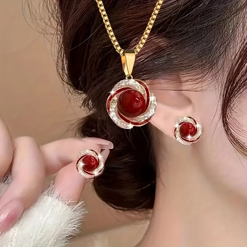 Classic Red Gem Pearl Set - Image 1