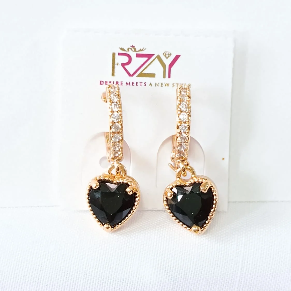 Heart Charm Hoops earrings product photo
