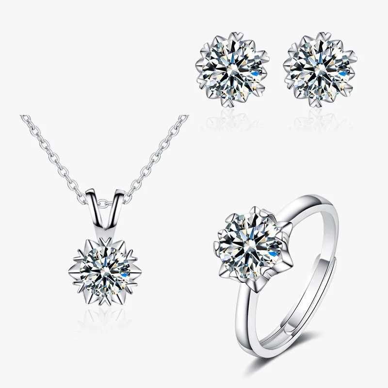 Winter Frost Snowflake Jewelry Trio
