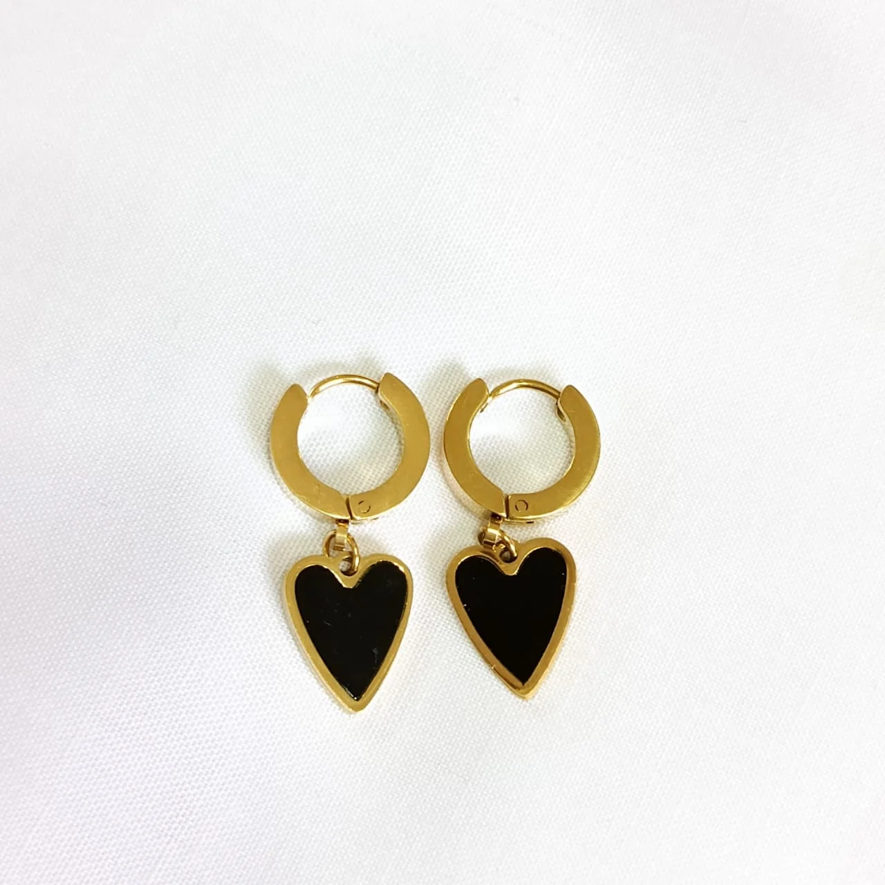 Black Heart Hoops earrings product photo