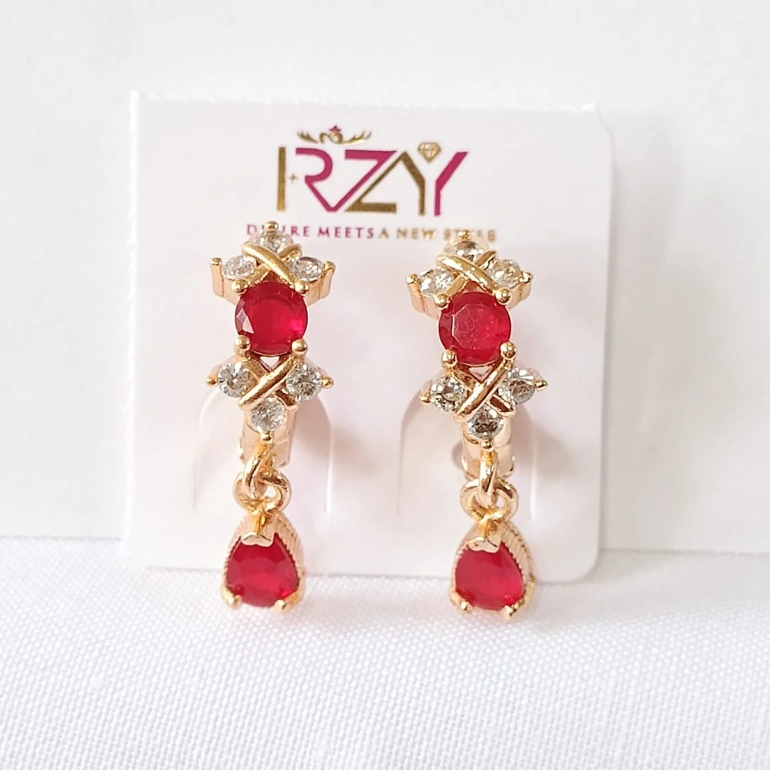 Crystal Drop Stud Earrings, alternate product view 2