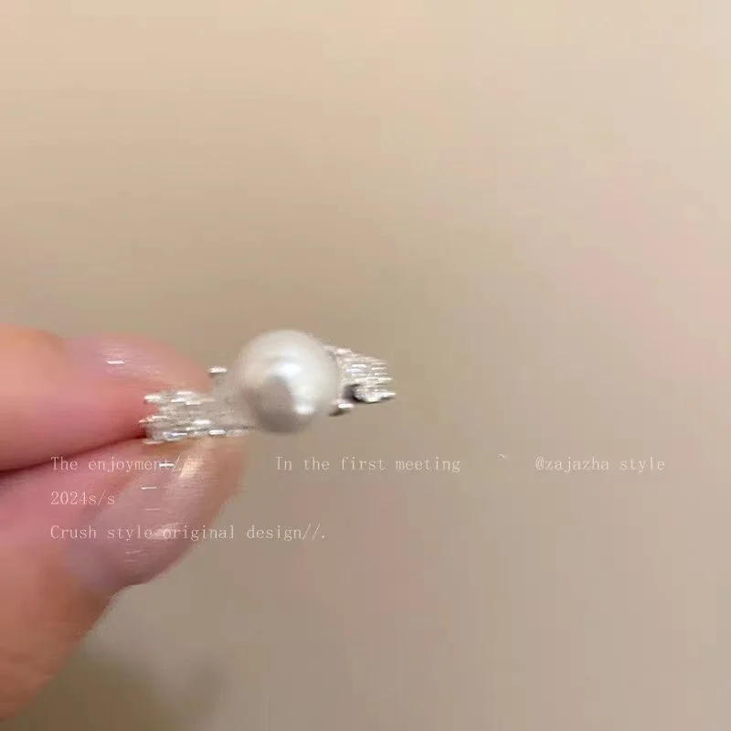Dainty Zircon & Pearl Stack Ring
