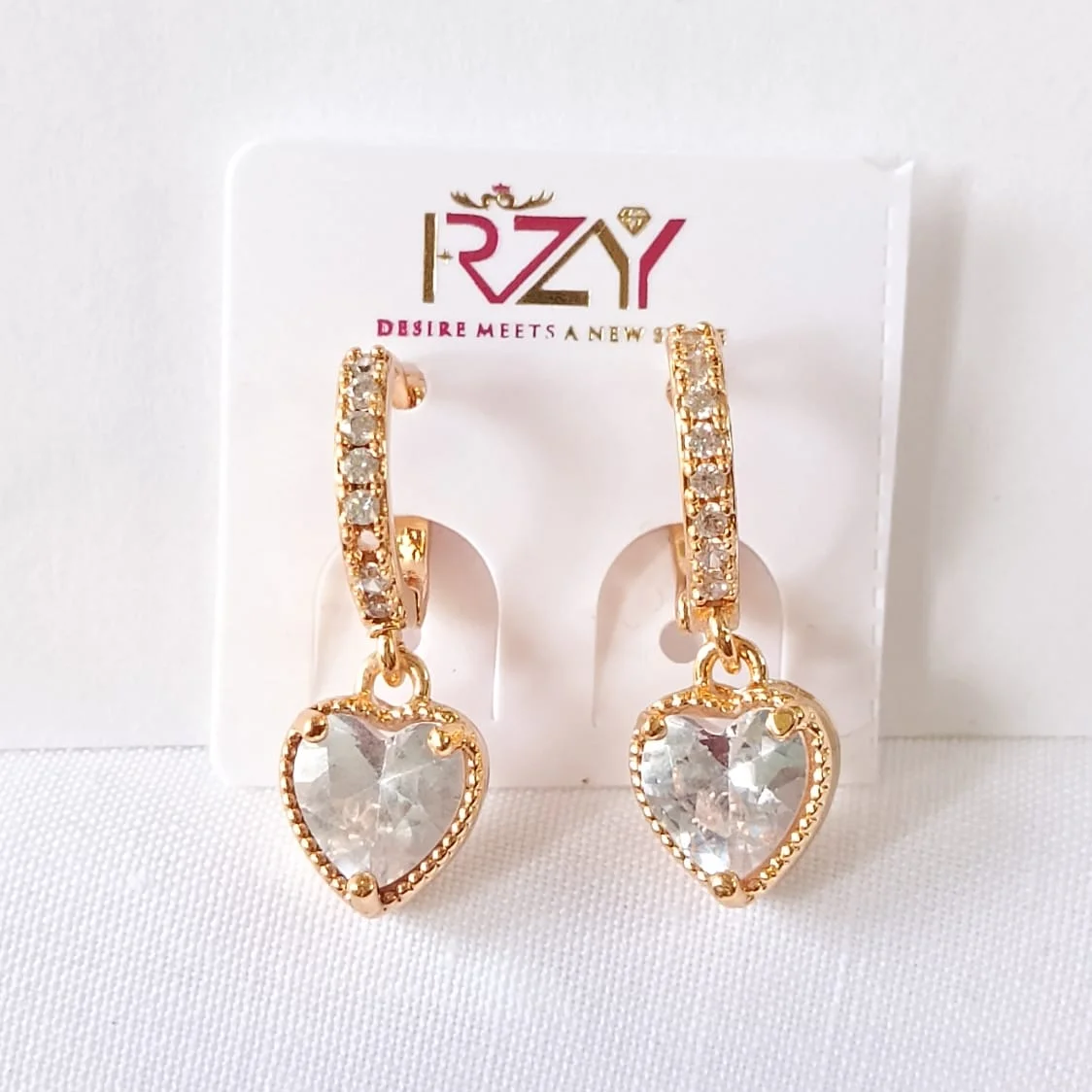 Heart Charm Hoops earrings, alternate product view 5