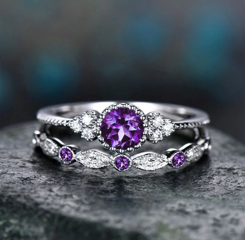 Amethyst Purple Cocktail Ring