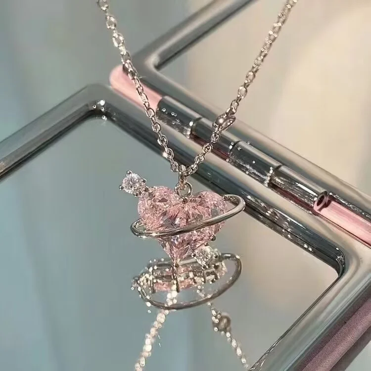 Pink Diamond 'Princess Core' Heart Necklace