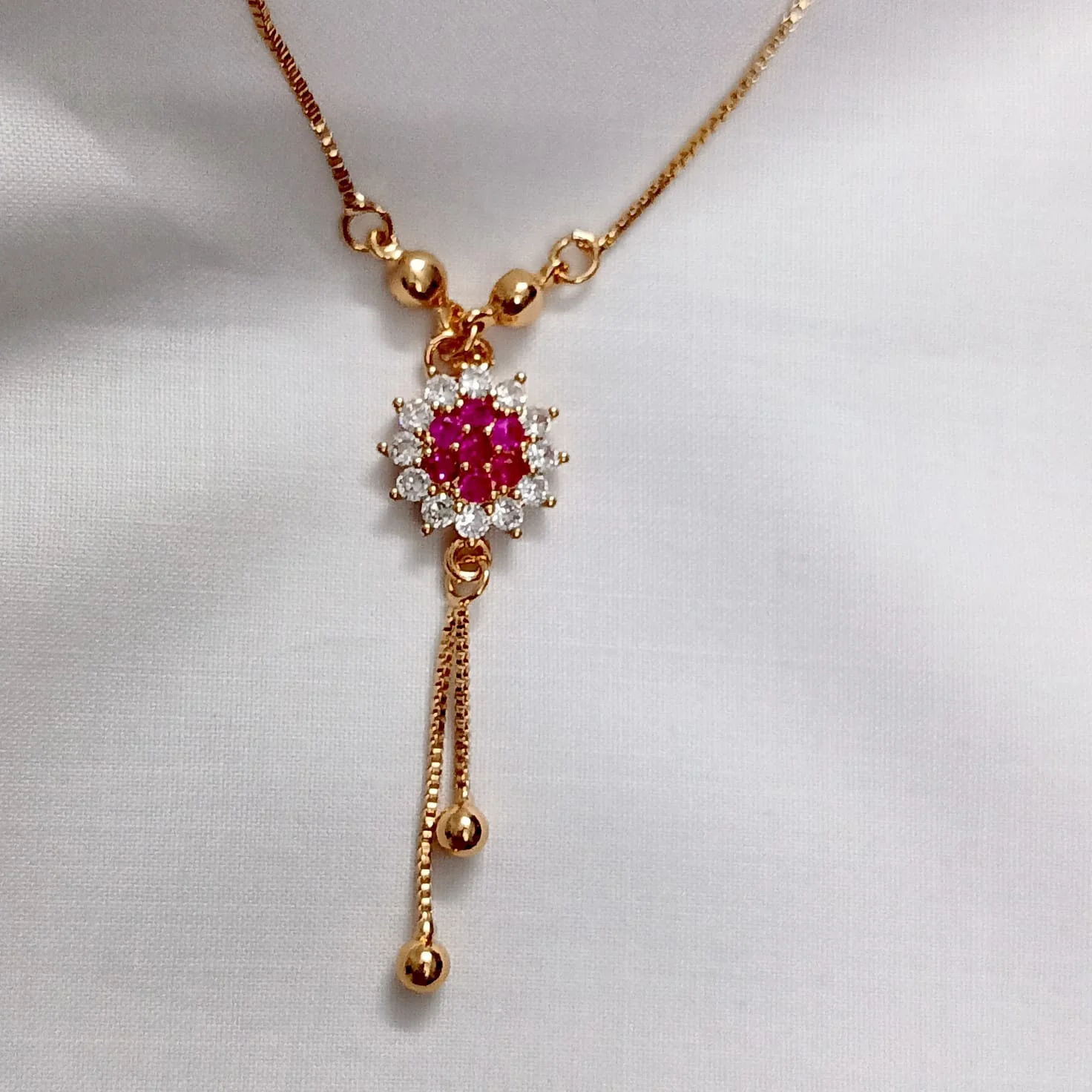 Ruby Halo Pendant necklace product photo