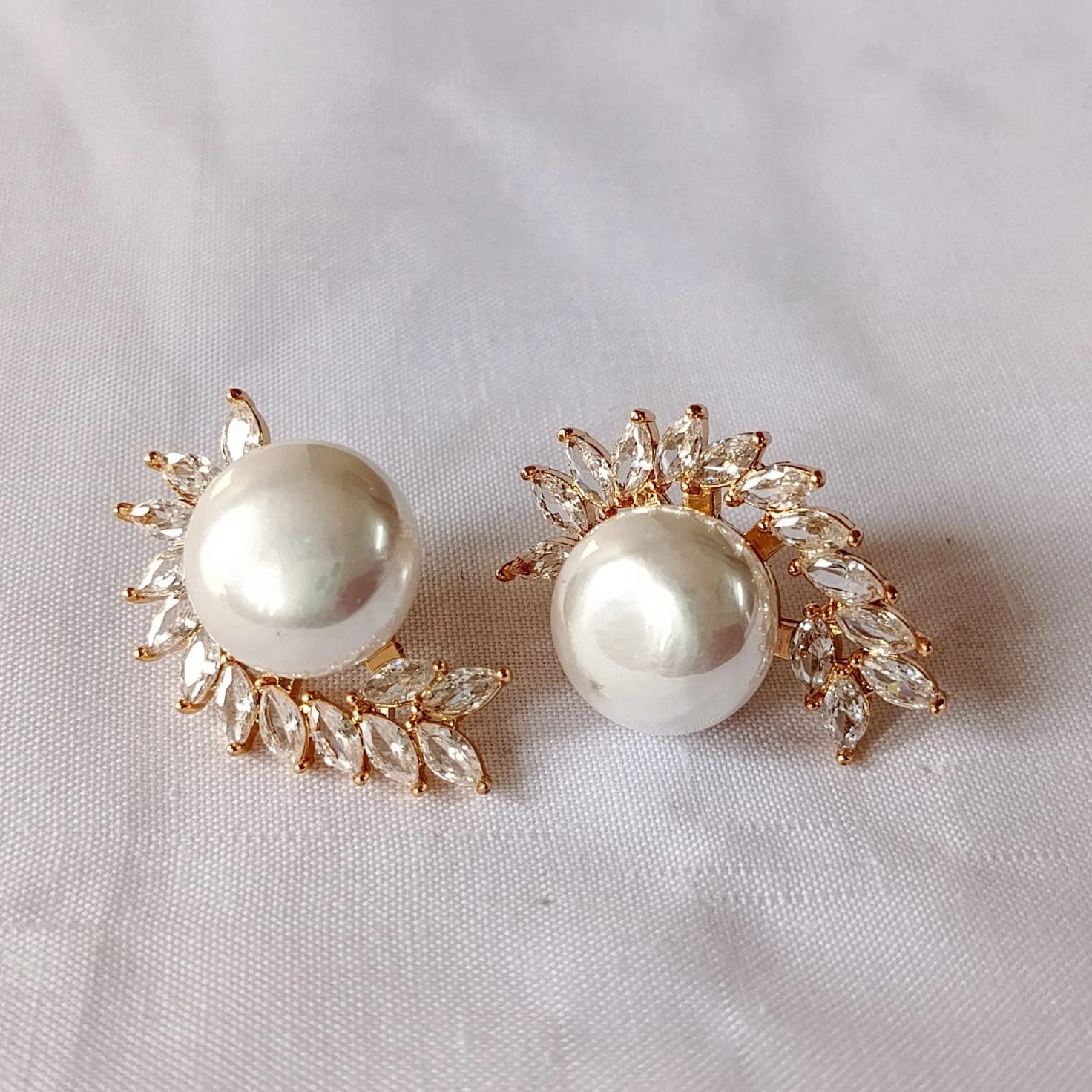 Pearl Sunburst Earrings - Image 2