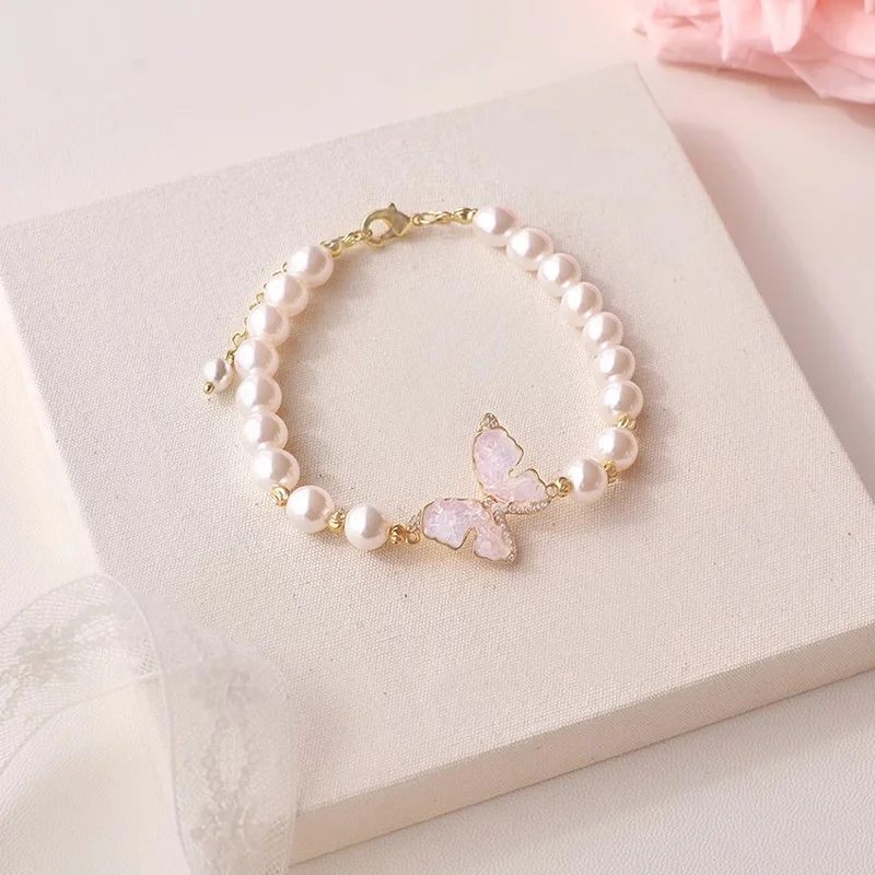 Fairy Core Pink Butterfly Bracelet