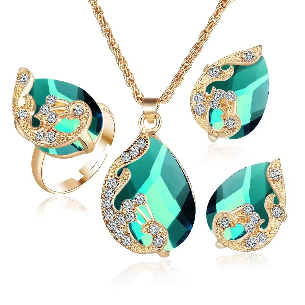 Crimson Green Malachite Style Set