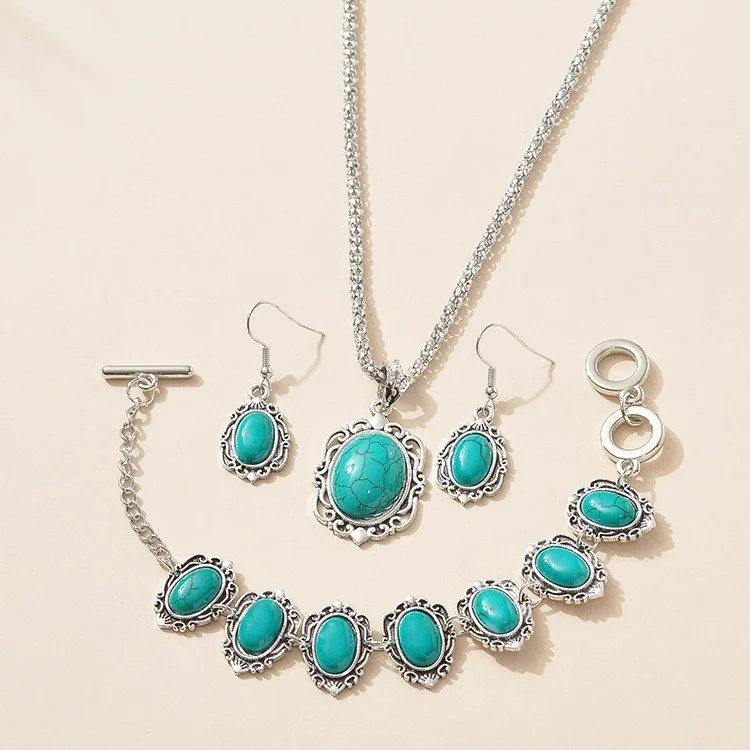 Turquoise Boho Ethnic Set (Green)