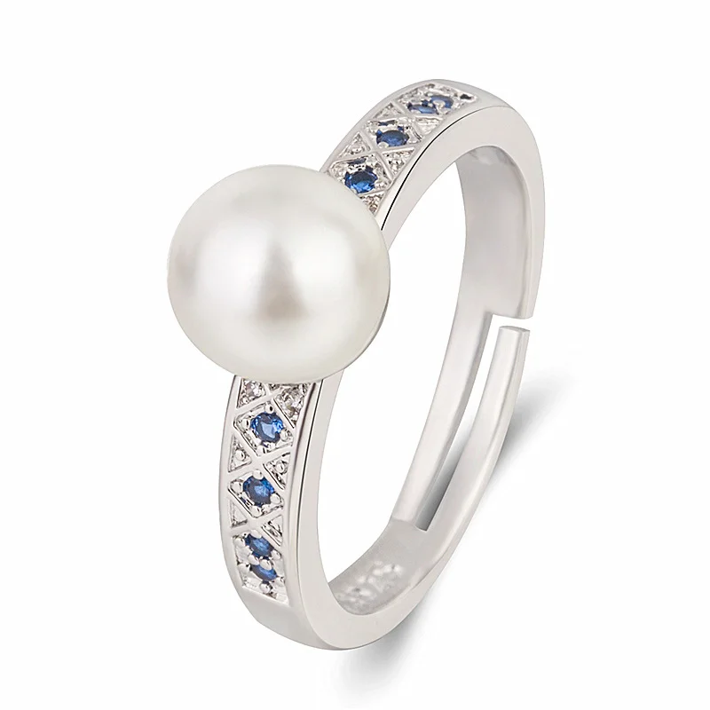 Crescent Moon & Star Pearl Ring - Image 1