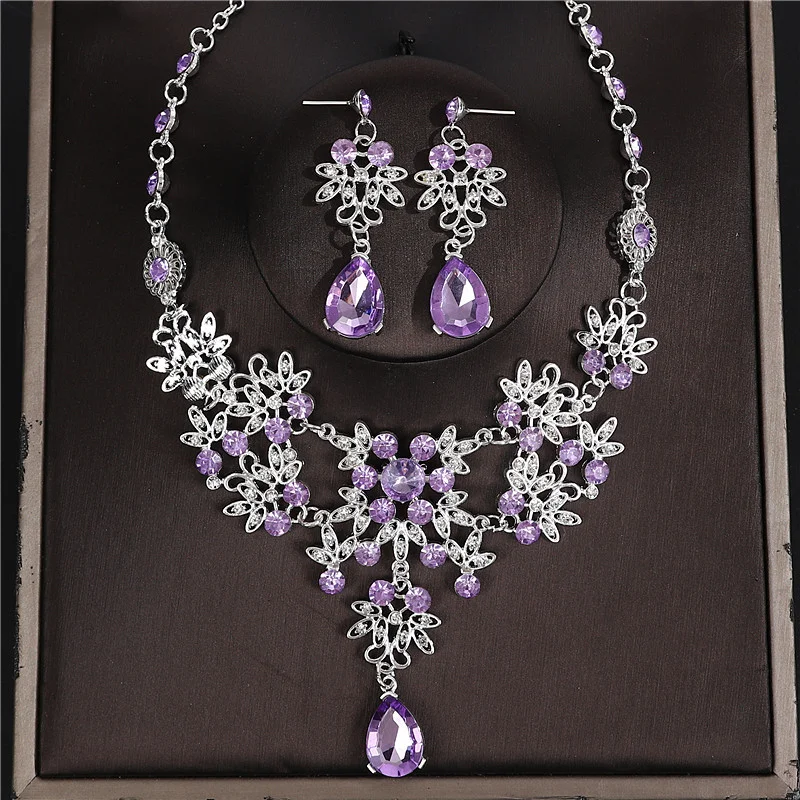 Lavender Purple Bridal Statement Set