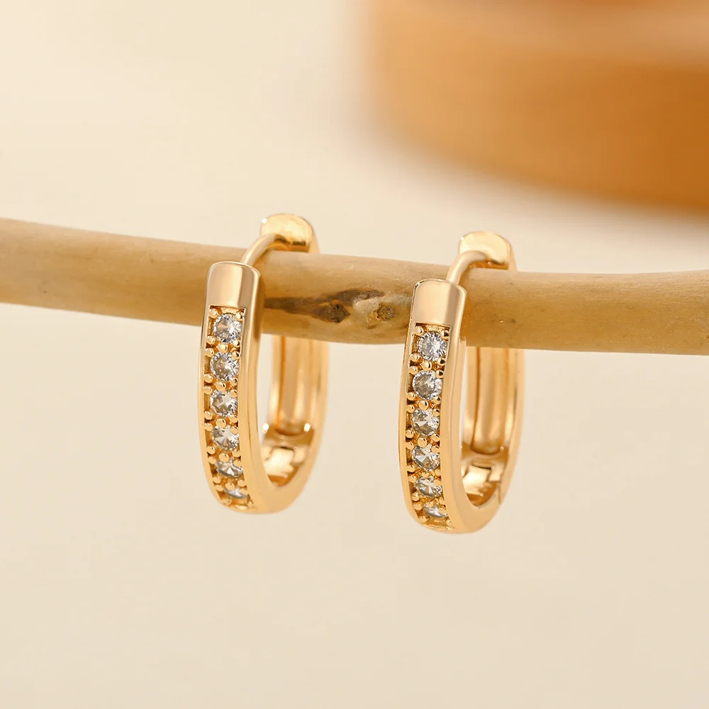 Gold Statement Zircon Drop Earrings