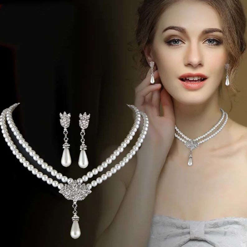 Pearl Choker Wedding Set (Style 12)