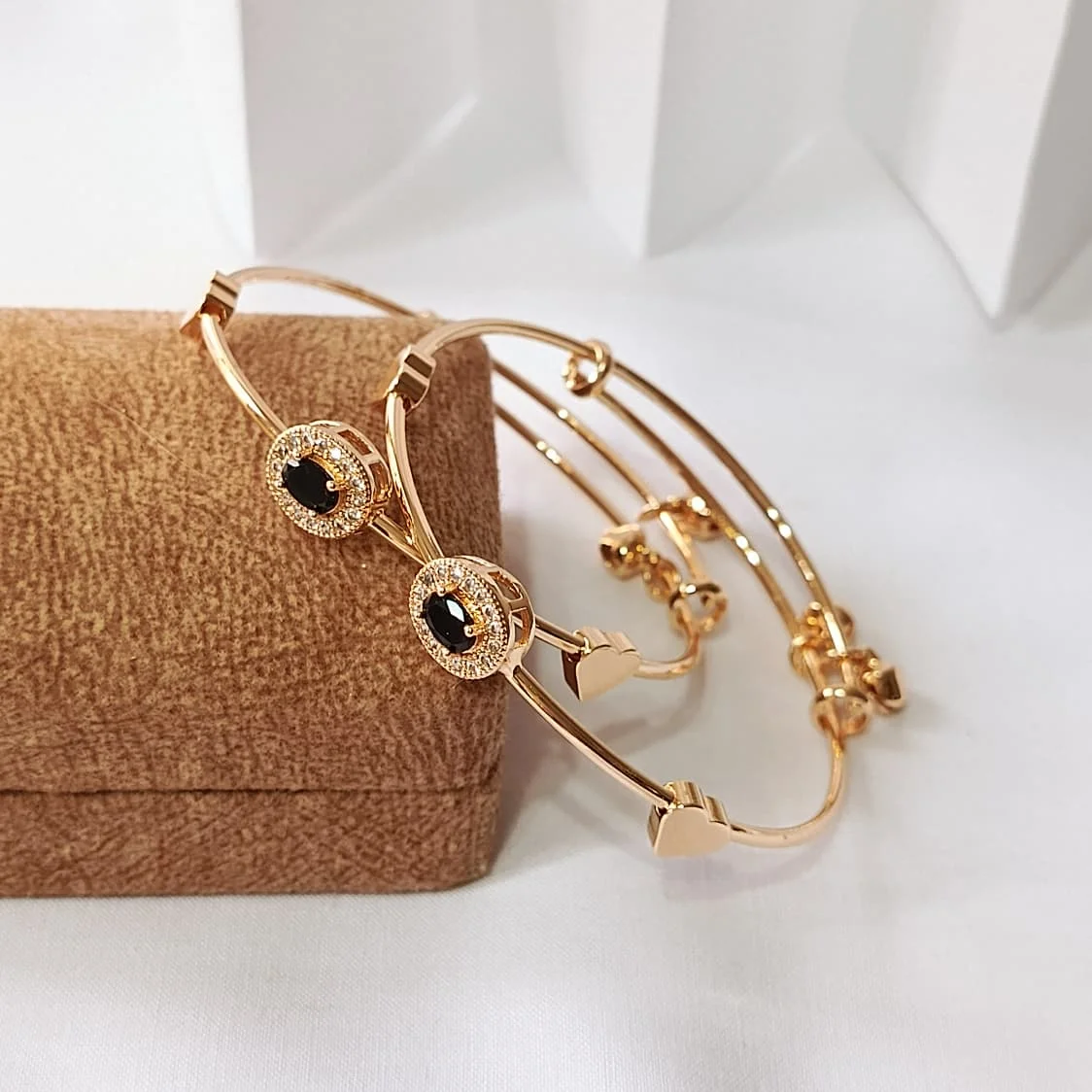 Crimson & Midnight Elegance Bangles - Image 1